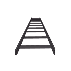 Escalera Tubular de 1.5" de Peralte y 12" de Ancho y 3.05 Metros de Largo, Pintura Epóxica Color Negro, Ideal Para Utilizarse e