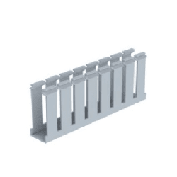 Canaleta Ranurada de PVC sin Tapa, Tipo G, 1.25 in de Ancho, 3.12 in de Alto y 1800 mm de Largo, Color Gris