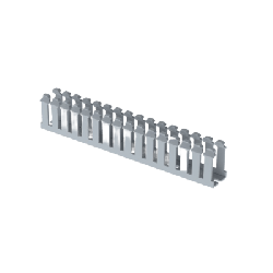 Canaleta Ranurada de PVC sinTapa, Tipo F, 23.6 mm de Ancho, 39.9 mm de Alto y 1.8 m de Largo, Color Gris