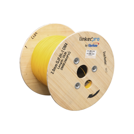 Fibra Óptica Multimodo OM4, 2 mm, Simplex, Tight Buffer, 900 micras, Color Amarillo