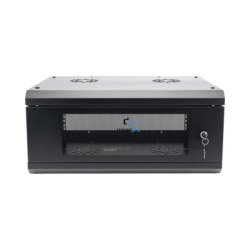 Gabinete de Pared con Puerta de Cristal Templado, 635mm de Profundidad, 4U Rack de 19'', Acero Reforzado