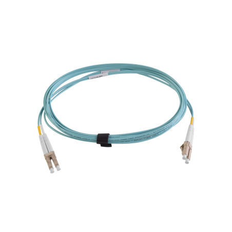 Jumper de Fibra Óptica Multimodo 50/125 XGLO OM4, LC-LC Duplex, OFNR, Color Aqua, 3 Metros (9.84 Pies)