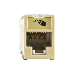 Jack Ultramax Cat6A, UTP, Montaje Híbrido en Placa de Pared (Plano y Angulado), Color Marfil, Punch Down