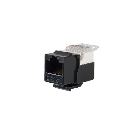 Módulo Jack Keystone Cat5e sin Herramienta (toolless) para faceplate - Color Negro