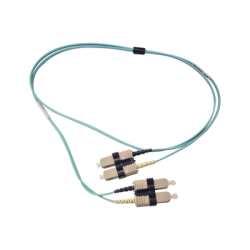 Jumper de Fibra Óptica Multimodo 50/125 OM3 XGLO, SC-SC Duplex, OFNR, Color Aqua, 1 Metro (3.28 Pies)