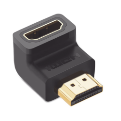 Adaptador HDMI de 90 Grados Macho a Hembra / Hacia Abajo / HDMI 2.0 4K@60Hz / Proporciona Flexibilidad Sin Doblar los Cables HDM