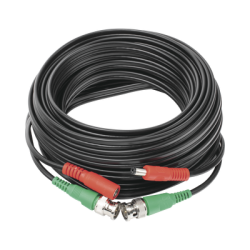 Cable Coaxial (BNC RG59) + Alimentación / SIAMES / 10 Metros (32.81 Pies) / 100% Cobre / Para Cámaras 4K / Uso Interior y Exte