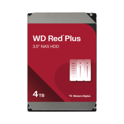 Disco Duro NAS WD Red Plus / Tecnología CMR / Capacidad 4TB / SATA 6 Gb/s / 7200 RPM / NASware 3.0 / 180TB año Workload / 1M H