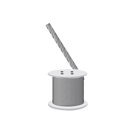 Cable Retenida 7 Hilos, Resistencia 4900 Kg. Diámetro 3/8", Acero Galv. clase A. (Precio por Metro).