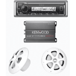 Kit de estereo con Bluetooth KMR-M332BT | Amplificador KAC-M1814 | mas Par de bocinas KFC-1613MRW