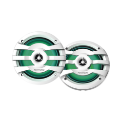 Par de altavoces fabricados en grado marinos en rejilla color blanco de 6.5" con iluminación led, potencia máxima de 260 W