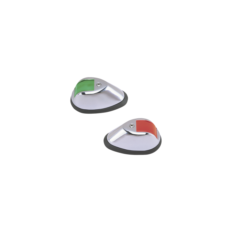 Set de Luces de Navegación Verticales en Carcasa Cromada en Color Rojo/Verde para Embarcaciones a Motor de Hasta 20 Metros