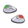 Set de Luces de Navegación Verticales en Carcasa Cromada en Color Rojo/Verde para Embarcaciones a Motor de Hasta 20 Metros