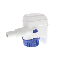 Bomba sumergible de achique automatizada de 500 galones por hora, para conexión de 24 Volts de corriente directa.