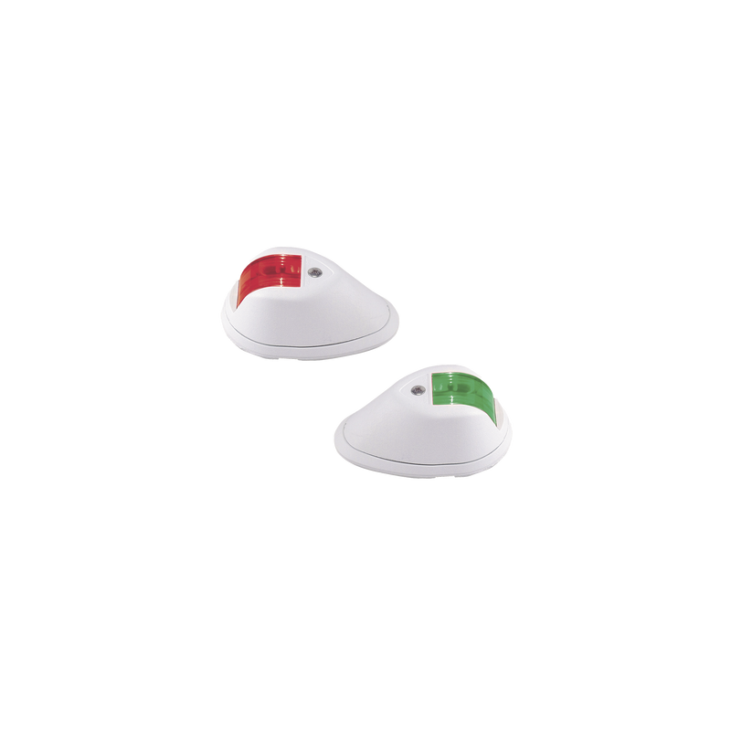 Set de Luces de Navegación Verticales Rojo / Verde con Carcasa en Color Blanco para Embarcaciones a Motor de Menos de 20 Metros