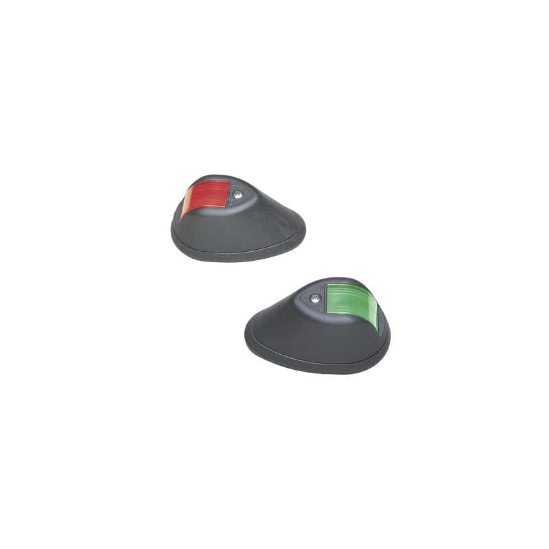 Set de Luces de Navegación Verticales Rojo / Verde con Carcasa en Color Negro para Embarcaciones a Motor de Menos de 20 Metros