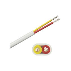 Rollo de cable plano grado marino calibre 14, de 2 conductores (rojo y amarillo) de 100 pies (30.48 m).