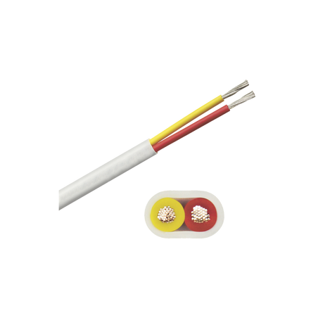Rollo de cable plano grado marino calibre 14, de 2 conductores (rojo y amarillo) de 100 pies (30.48 m).