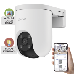 Cámara PT para Exteriores / 4K (8 Megapixel) / Visión Nocturna a Color / Audio Bidireccional / Vista Panorámica 360° / Detec
