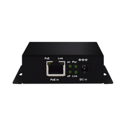 Inyector PoE Extenido Industrial / PoE 802.3 af/at Hasta 30W / Conexión plug and play / Alcance de hasta 250 metros / Aplicacio