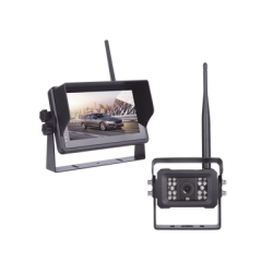 Sistema Profesional Inalámbrico de Cámara de Reversa Infrarroja y Monitor Touch de 7" para Vehículos de Trabajo y Montacargas