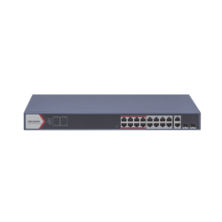 Switch PoE+ / Monitoreable / 16 puertos 10/100 Mbps PoE+ / 2 Puertos 1000 Mbps Uplink / 2 Puertos SFP de Uplink / Configuración