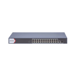 Switch Gigabit PoE+ / Monitoreable / 24 Puertos 1000 Mbps PoE+ / 1 Puerto 100 uplink / 1 Puerto 1000 Mbps Uplink / 1 Puertos SFP