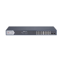 Switch Gigabit PoE+ / Administrable / 16 Puertos 1000 Mbps PoE+ / 2 Puertos SFP / Configuración Nube desde Hik-ParnerPro / PoE 