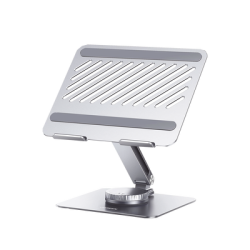 Soporte Giratorio de Aluminio para Laptop | Giratorio 360° | Función de Bloqueo | Soporta Laptops de 10 a 17.3''| Capacidad de
