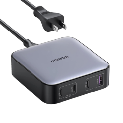 Cargador de Escritorio de 100W | 4 Puertos de Carga Rápida | 3 USB-C | 1 USB-A | Tecnología GaN II +SIC | Power Delivery 3.0 |
