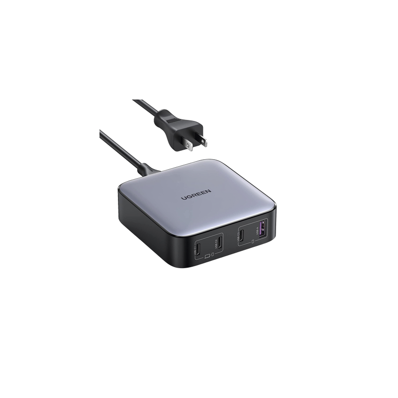 Cargador de Escritorio de 100W | 4 Puertos de Carga Rápida | 3 USB-C | 1 USB-A | Tecnología GaN II +SIC | Power Delivery 3.0 |