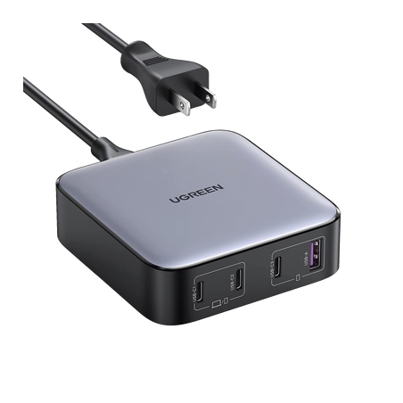 Cargador de Escritorio de 100W | 4 Puertos de Carga Rápida | 3 USB-C | 1 USB-A | Tecnología GaN II +SIC | Power Delivery 3.0 |