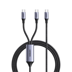 Cable USB-C a Y (USB-C & USB-C) | 1.5 Metros | Carga Rápida de hasta 100W | PD3.0 | QC4.0/3.0/2.0 | FPC | AFC | Protección Int