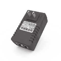Adaptador de pared / Inyector PoE / 48 Vcc / 0.5 A / Controlado por chip IC / Protección contra OV, OC, SC, UV/ Fácil de insta