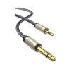 Cable Audio Estéreo 3.5mm (1/8") TRS a 6.35mm (1/4") TS / 1 Metro / Audio de Hi-Fi / Trenza de Nylon / Blindaje Múltiple / Caj