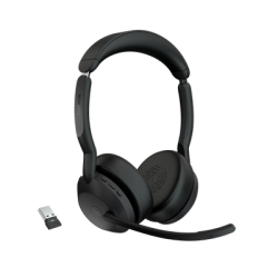 Jabra Evolve2 55, Auricular stereo versión MS, dongle USB-A con cancelación de ruido (25599-999-999)
