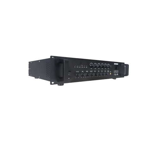 Amplificador de Audio | Bluetooth | 240 W | 6 Zonas con Control de Volumen Independiente | 70/ 100V COM | Montaje en Rack | Voce