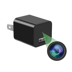 Cámara Oculta en Cargador de Pared (Spyce Camera) / Memoria de 8GB / Resolución 2 Megapixel (1080P) / Grabación Continua o po