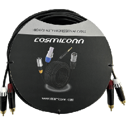 Cable 2 RCA x 2 RCA, conectores negros, con diferenciador de blanco y rojo (2x MT380-RD - 2x MT380-WH), length 5m