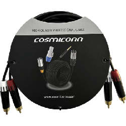 Cable 2 RCA x 2 RCA, conectores negros, con diferenciador de blanco y rojo (2x MT380-RD - 2x MT380-WH), length 2m