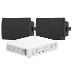 Kit de Audio | 70/100V | 2 Altavoces de pared | Bluetooth | Color Negro | Hik-Connect