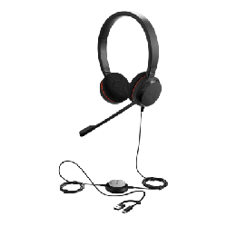 Jabra Evolve 20 DUO con Conexión USB C/A, Micrófono con Cancelación de Ruido de Ultima Generación, Configuración Plug and P