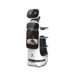 Robot de Servicio Dinerbot T10 / Entregas y Publicidad Multimodal / Autonomía 8 Horas / Carga 40 kg (88 lbs) / Pantalla Táctil