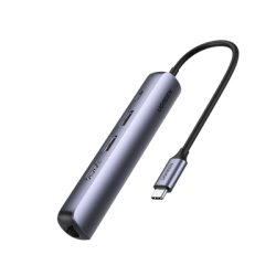 HUB USB-C (Docking Station) 5 en 1 | Ultra Delgado | 2 USB-A 3.1 a (5 Gbps) | HDMI 4K@60Hz | RJ45 (Gigabit Ethernet) | USB-C PD 