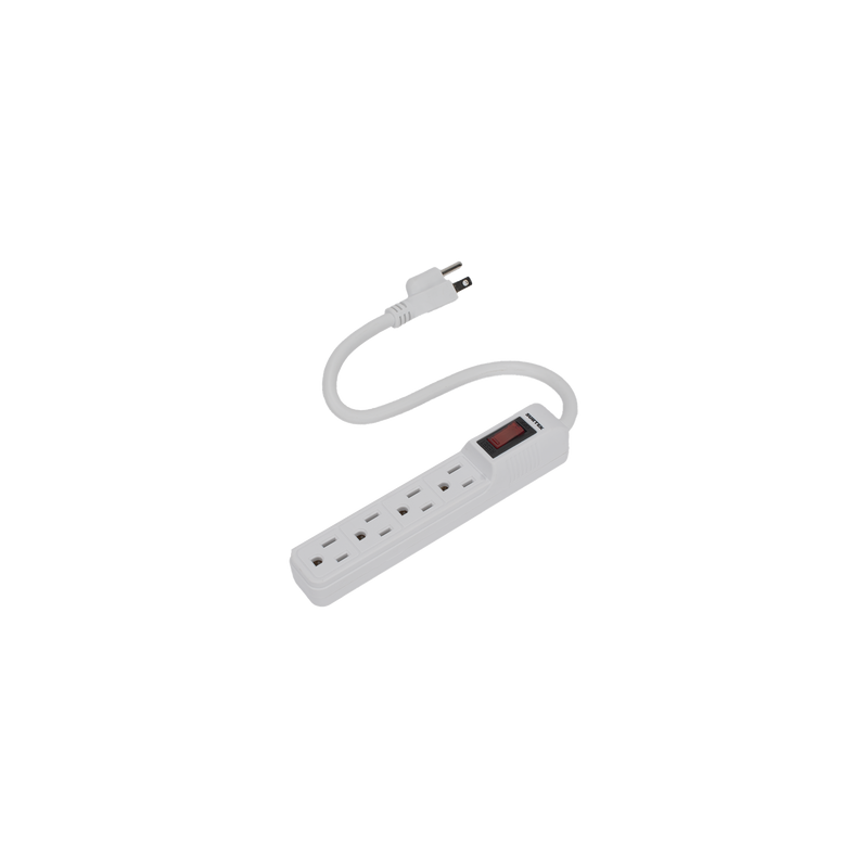 Multicontacto con cable 30 cm. 4 tomas 127 Vca línea, tierra, neutro 15 A max.