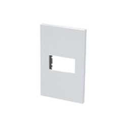 Placa de policarbonato con base de acero para 1 módulo 1/3 color blanco.