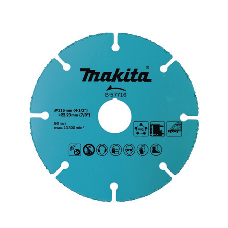 Disco de carburo de tugsteno 4 1/2" multi-material para esmeriladora, Ideal para Yeso y Epóxicos.