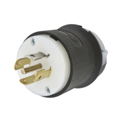 Clavija Industrial con Bloqueo de Media Vuelta / 20 A 120/208 V CA / 4 Polos 5 Hilos / Color Blanco y Negro / Nema L21-20P/ Grad