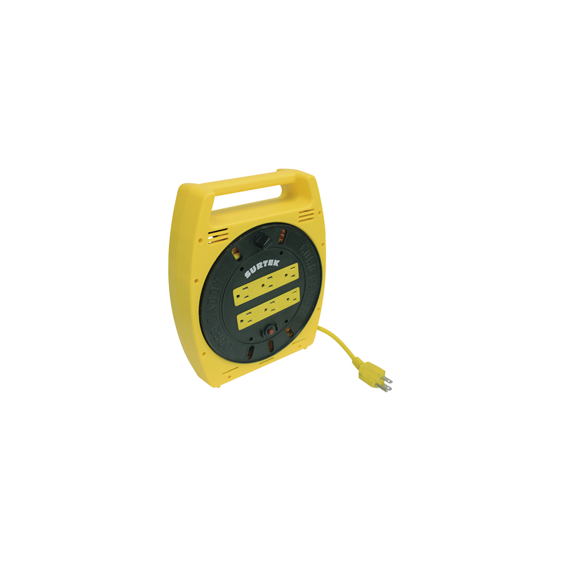 Multicontacto Eléctrico Tipo Carrete con 6 Contactos y 6 metros de Extensión / 127 V CA 10 A Máximo.