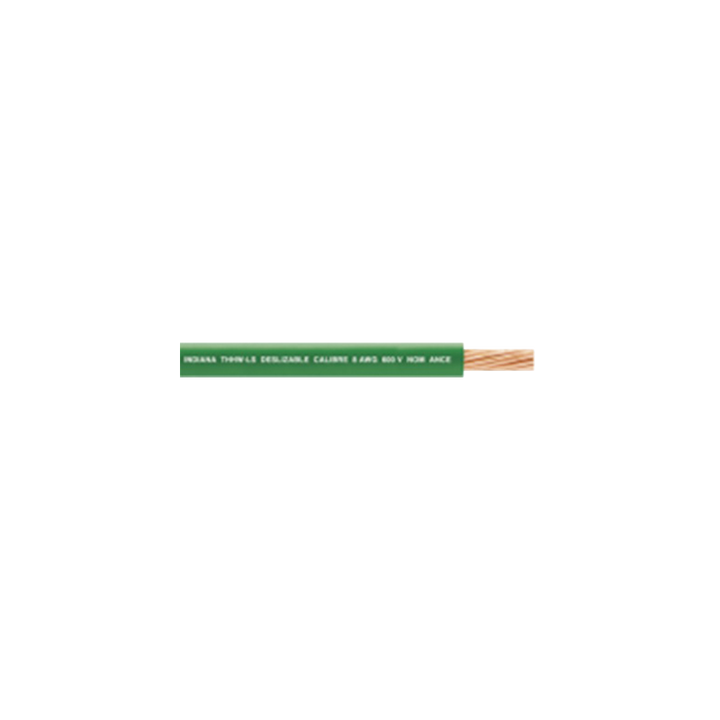 Cable Eléctrico de Cobre Recubierto THW-LS Calibre 14 AWG 19 Hilos Color Verde (100 Metros (328.08 Pies))